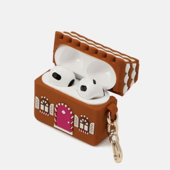 ♠️Kate Spade Gingerbread Keychain Apple AirPods Silicone Case, 3rd Generation - Picture 2 of 6